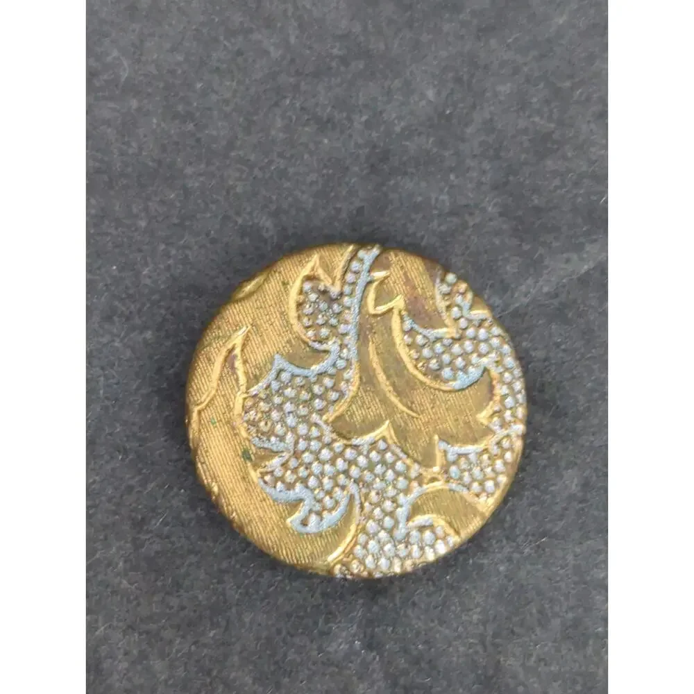 LOT T of 10 Antique Vintage Victorian Brass Mixed Materials Buttons ESTATE FIND